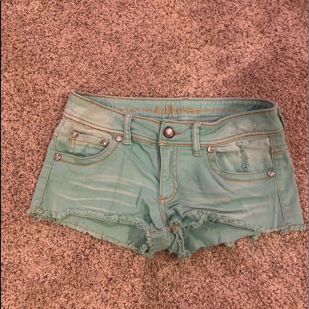 Short Mint Green Jean Shorts